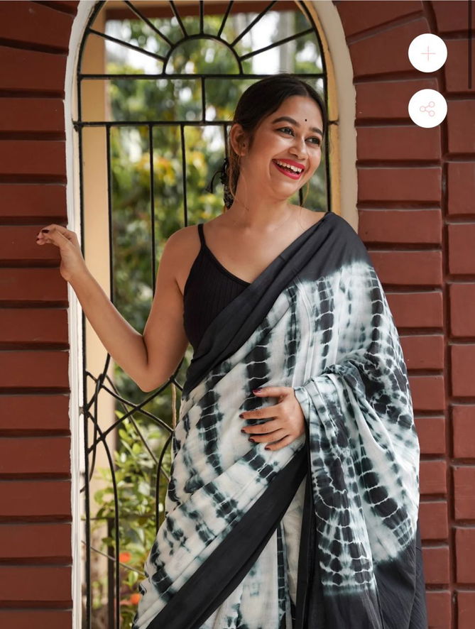 Df 107 Shibori Chanderi Cotton Designer Saree Catalog